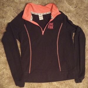 PINK Victoria's Secret Black and Pink Cowl Neck Sweater